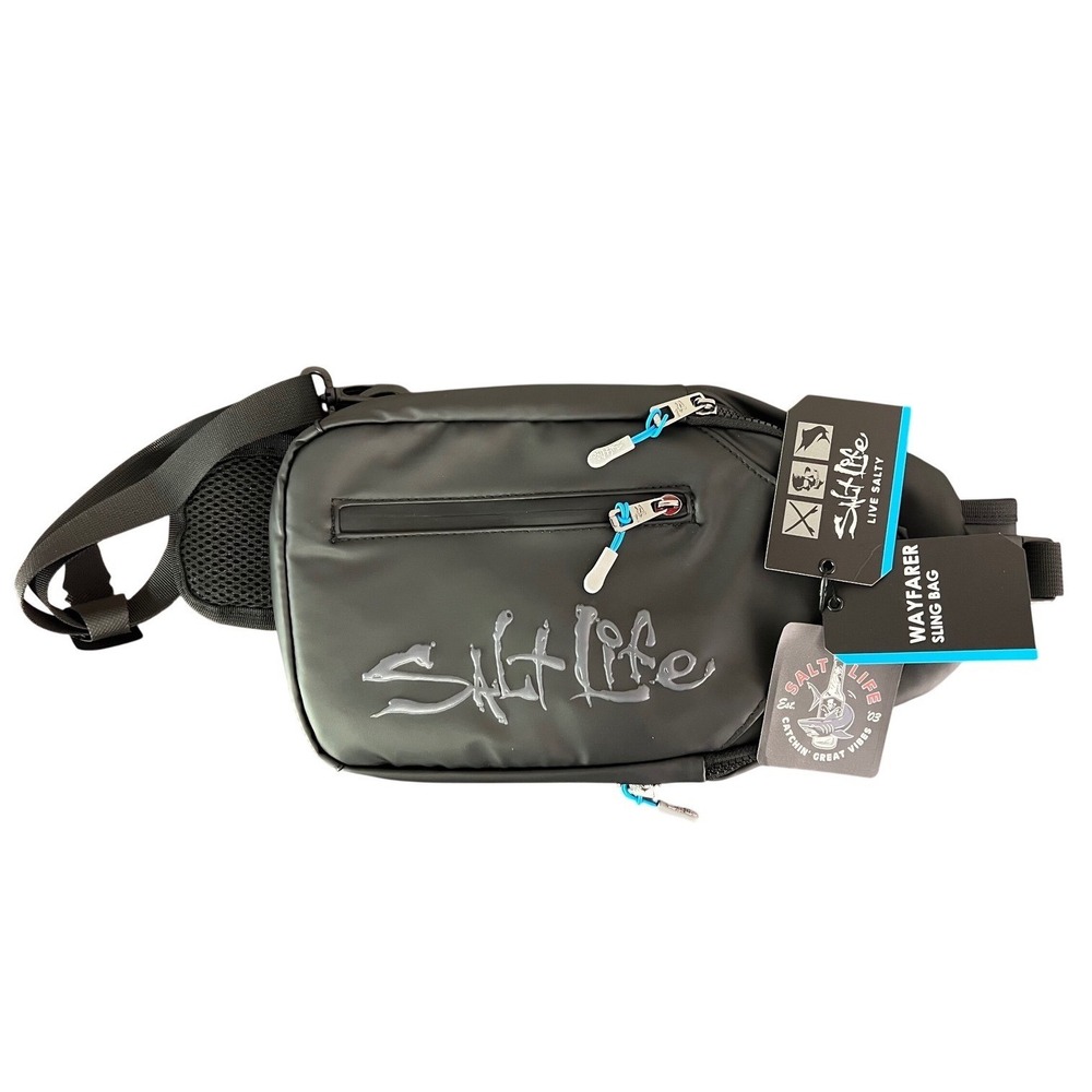 NWT Salt Life Wayfarer Sling Bag Black Water Resistant Crossbody